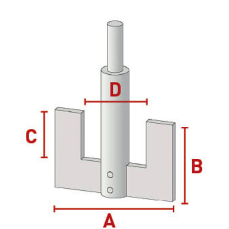 BOLA U-Shaped Stirrer Shafts (PTFE ) - L 600 mm, Ø 10 mm, Ø 100x60 mm