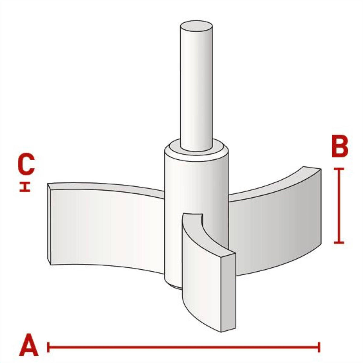 BOLA Impeller Stirrer Shafts (PTFE ) - L 350 mm, Ø 10 mm, a Ø 60 mm