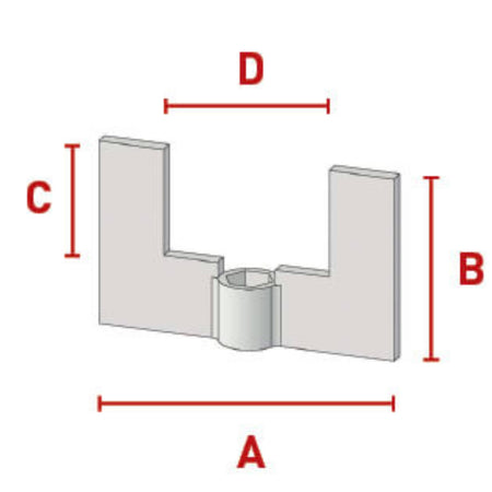 BOLA U-Shaped Blades (PTFE/PEEK Comp. ) - Ø 10 mm a Ø 80x50x30x44 mm