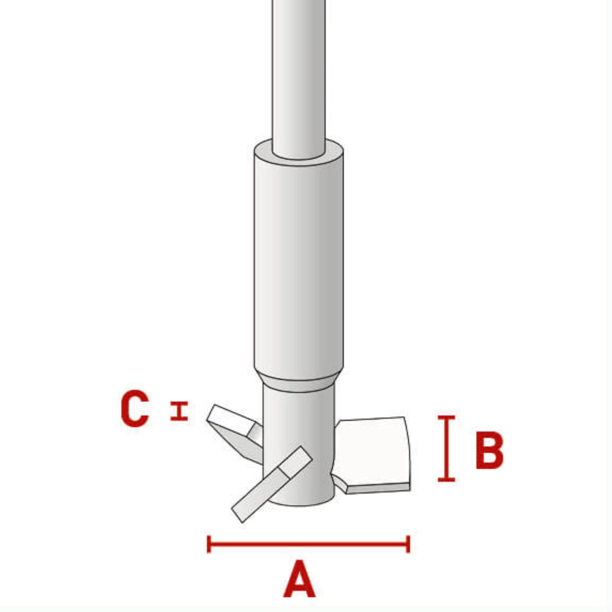 BOLA Mini-Propeller Stirrer Shafts (PTFE ) - L 350 mm, Ø 6 mm, NS 29/32