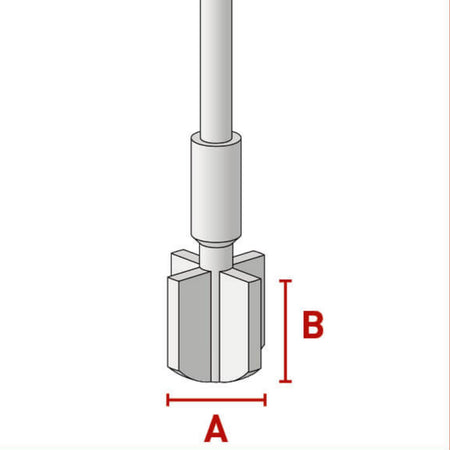 BOLA Micro Surface Stirrer Shafts (PTFE ) - L 180 mm, Ø 3,5 mm, aØ 12 mm