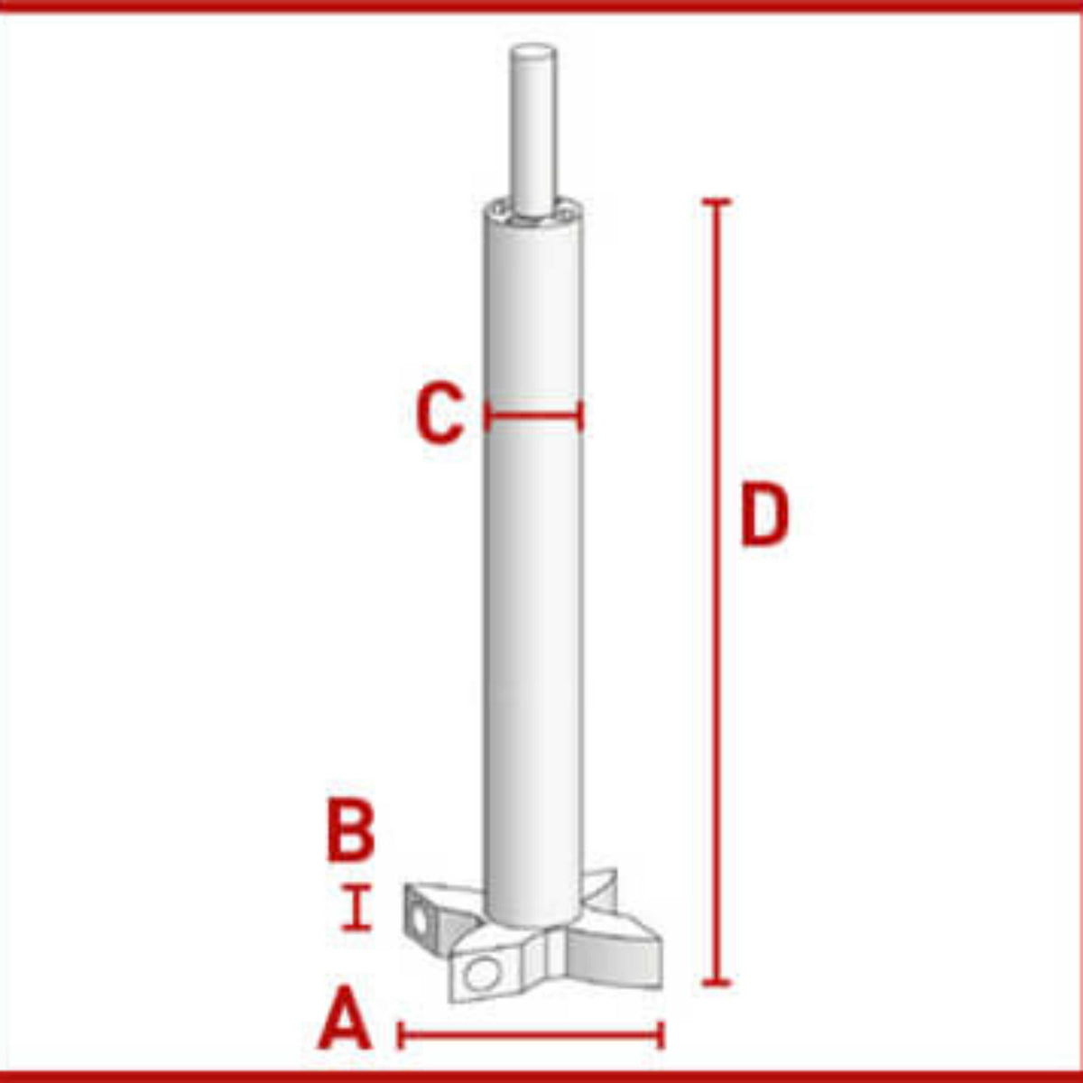 BOLA Gassing Stirrer with 4 Blades (PTFE ) - L 484 mm Ø 10 mm aØ 72 mm