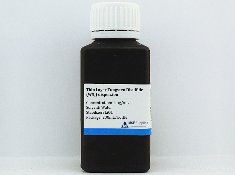 MSE PRO Thin Multilayer Tungsten Disulfide (WS<sub>2</sub>) Dispersion with LiOH, Nano Materials, MSE Supplies LLC, MSE Supplies