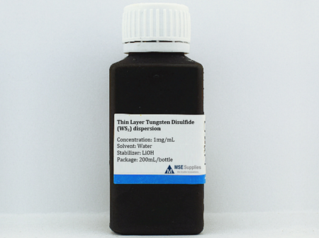 MSE PRO Thin Multilayer Tungsten Disulfide (WS<sub>2</sub>) Dispersion with LiOH, Nano Materials, MSE Supplies LLC, MSE Supplies