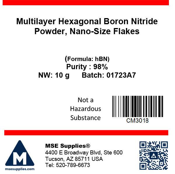 MSE PRO Multilayer Hexagonal Boron Nitride (hBN) Powder, Nano-Size Flakes, Nano Materials, MSE Supplies LLC, MSE Supplies