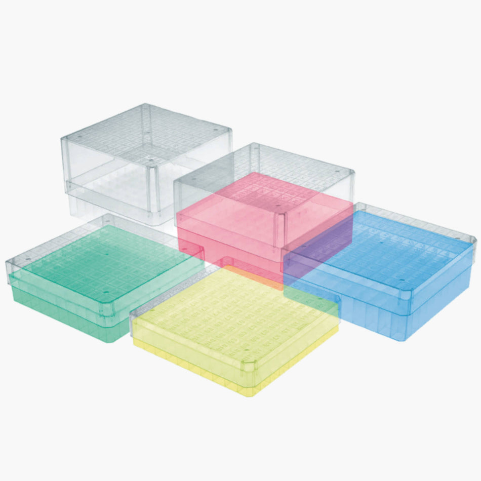 AHN Maxxline® Plastic Cryo Boxes 130x130x80 mm with divider 9 x 9 for 4.0 mL Cryovials (36 Pcs)