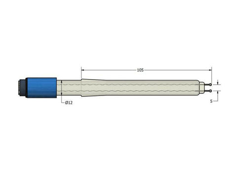 AMEL Platinum Double Tip Electrode for AMEL’s Karl Fischer Titrators, Ø12, Ns12 Conical Tapered Joint, S7 Connector - MSE Supplies LLC