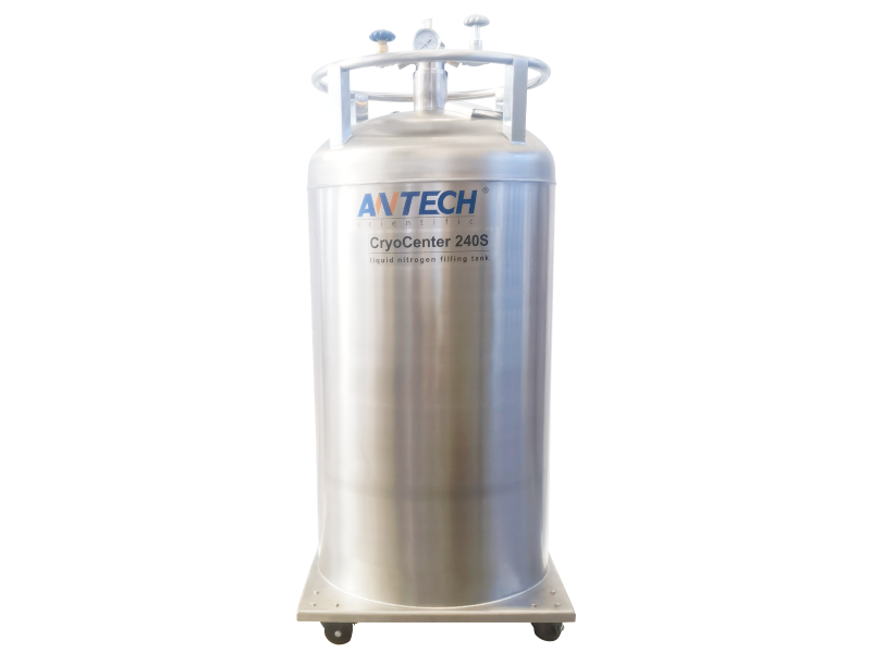 Antech 240L Liquid Nitrogen Container (Self-Pressurized) With Float Type Liquid Level Meter, Cryogenic Storage, Antech, MSE Supplies