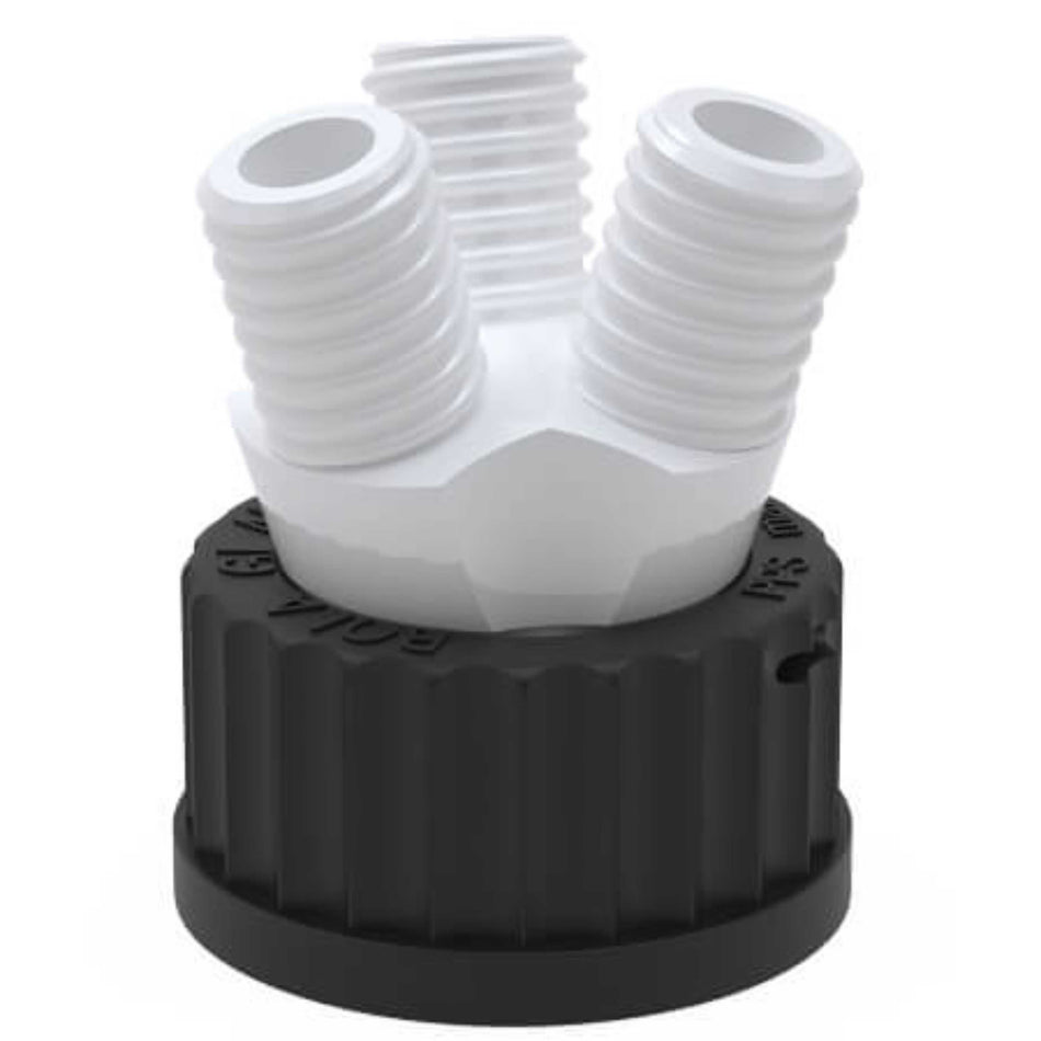BOLA Multiple Distributors for Bottles (PTFE/PPS ) - GL 45, 3 x GL 18, max. Ø 10 mm
