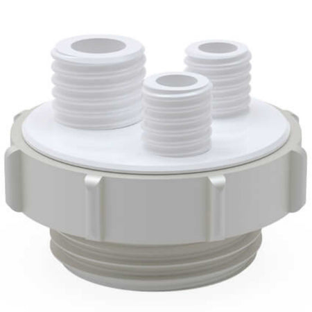 BOLA Multiple Distributors for Barrels (PTFE/PTFE-GF ) - Tri-Sure 2", 2x GL18 / 1x GL25