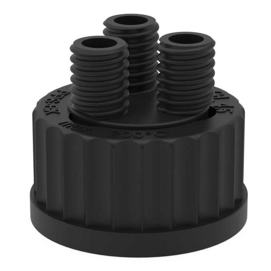 BOLA Multiple Distributors for Bottles EX (PTFE-EX/PPS-EX ) - GL 45, 3x GL 14, max. Ø 8,0 mm