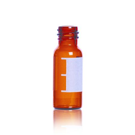 WHEATON® µL MicroLiter® 12 x 32 mm Autosampler Vials With 8-245 Screw Thread Finish, Amber, With Patch, Non-Silanized