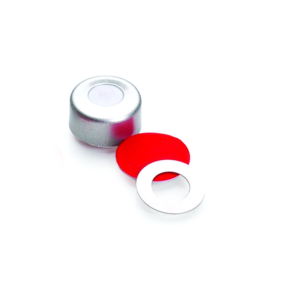 WHEATON® µL MicroLiter® 11 mm Crimp Seals With Septa, PTFE/Silicone, Silver, 0.06" - Bio Lab Consumables - DWK Life Sciences - MSE Supplies
