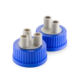 DURAN® GL 45 Connection Cap System, with Screw Cap and 2 or 3 GL 14 Ports, PP, Blue/Grey - Bio Lab Consumables - DWK Life Sciences - MSE Supplies
