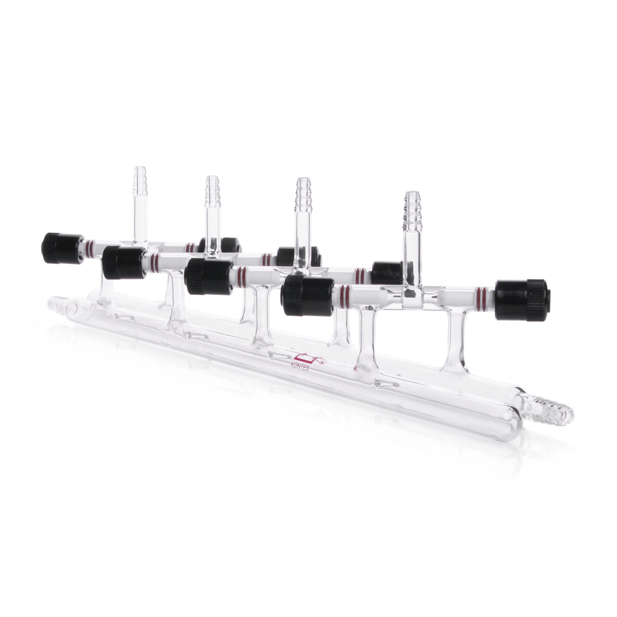 KIMBLE® KONTES® Double Vacuum and Gas Manifold, With PTFE Valves at 45° Angle