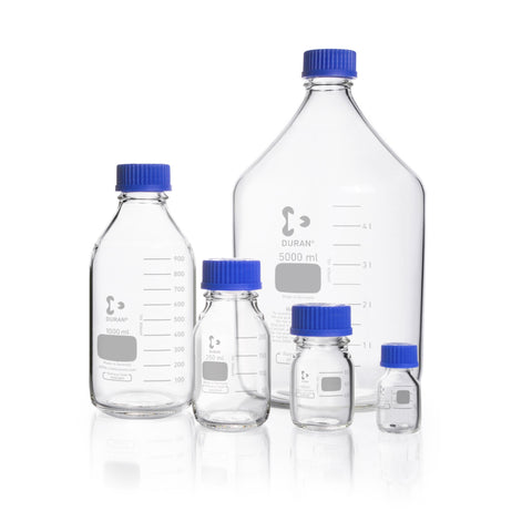 DURAN® Original GL 25 Laboratory Bottle, Clear, with Screw Cap and Pouring Ring - Bio Lab Consumables - DWK Life Sciences - MSE Supplies