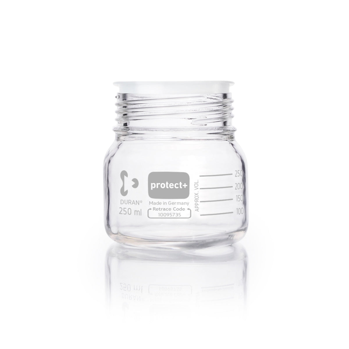 DURAN® Protect+ Laboratory Bottle, Clear, Wide Mouth - Bio Lab Consumables - DWK Life Sciences - MSE Supplies
