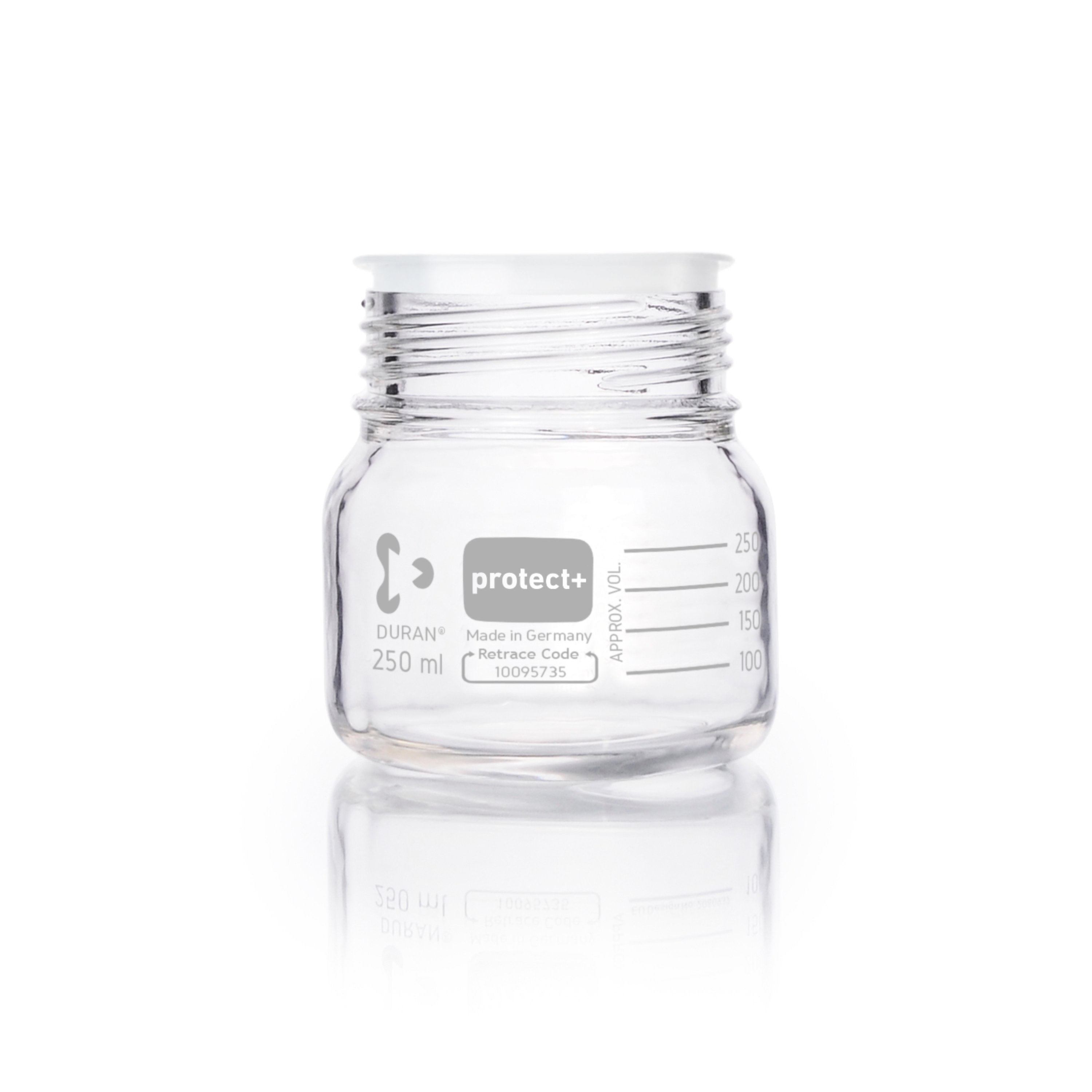 DURAN® Protect+ Laboratory Bottle, Clear, Wide Mouth - Bio Lab Consumables - DWK Life Sciences - MSE Supplies