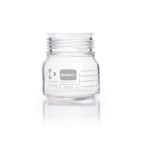 DURAN® Protect+ Laboratory Bottle, Clear, Wide Mouth - Bio Lab Consumables - DWK Life Sciences - MSE Supplies