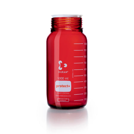 DURAN® Protect+ Laboratory Bottle, Amber, Wide-Mouth - Bio Lab Consumables - DWK Life Sciences - MSE Supplies