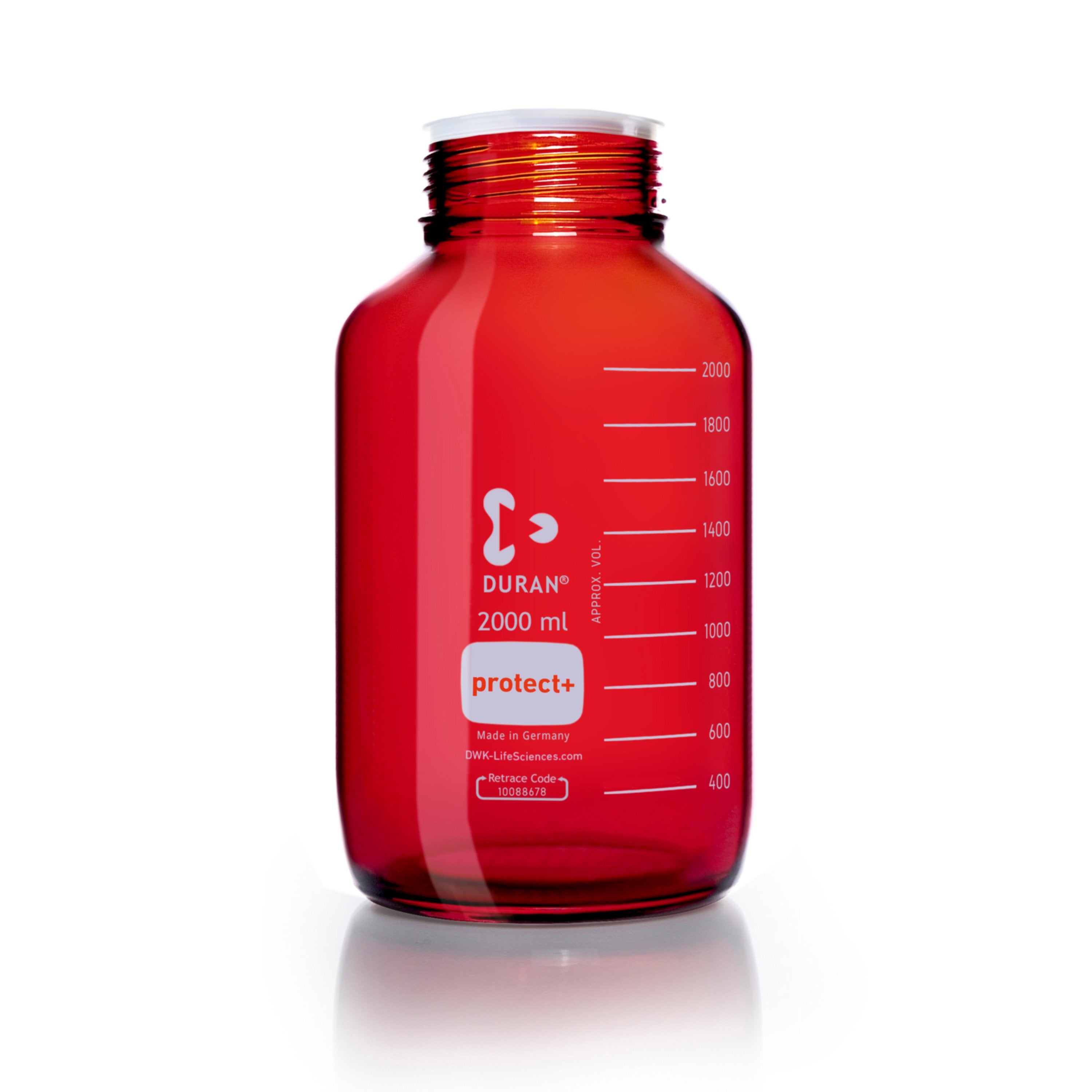 DURAN® Protect+ Laboratory Bottle, Amber, Wide-Mouth - Bio Lab Consumables - DWK Life Sciences - MSE Supplies
