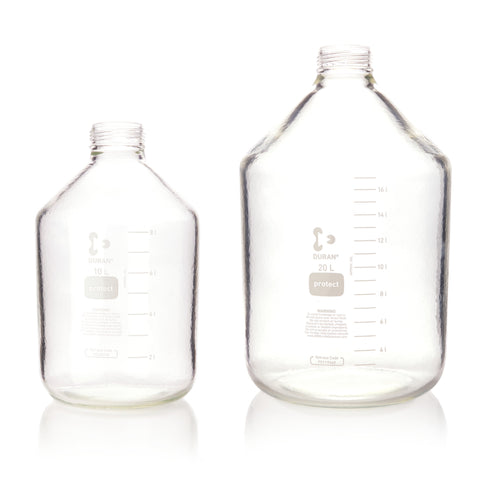 DURAN® GLS 80® Production and Storage Bottle, Carboys, Clear, PU Protect Coated - Bio Lab Consumables - DWK Life Sciences - MSE Supplies