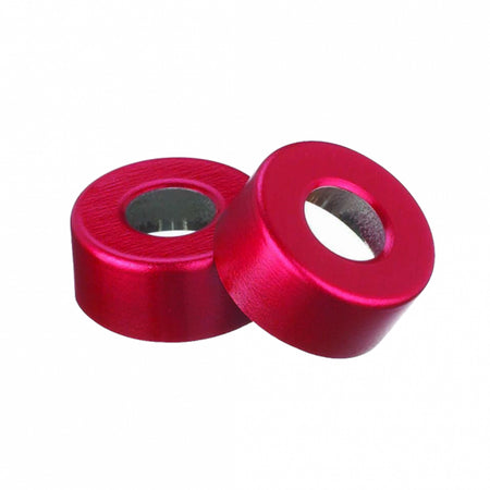 WHEATON® Unlined Aluminum Seal, 13mm, Red, Open Top
