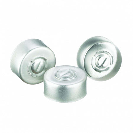 WHEATON® Unlined Aluminum Seal, 13mm, Natural, Center Disc Tear-Out
