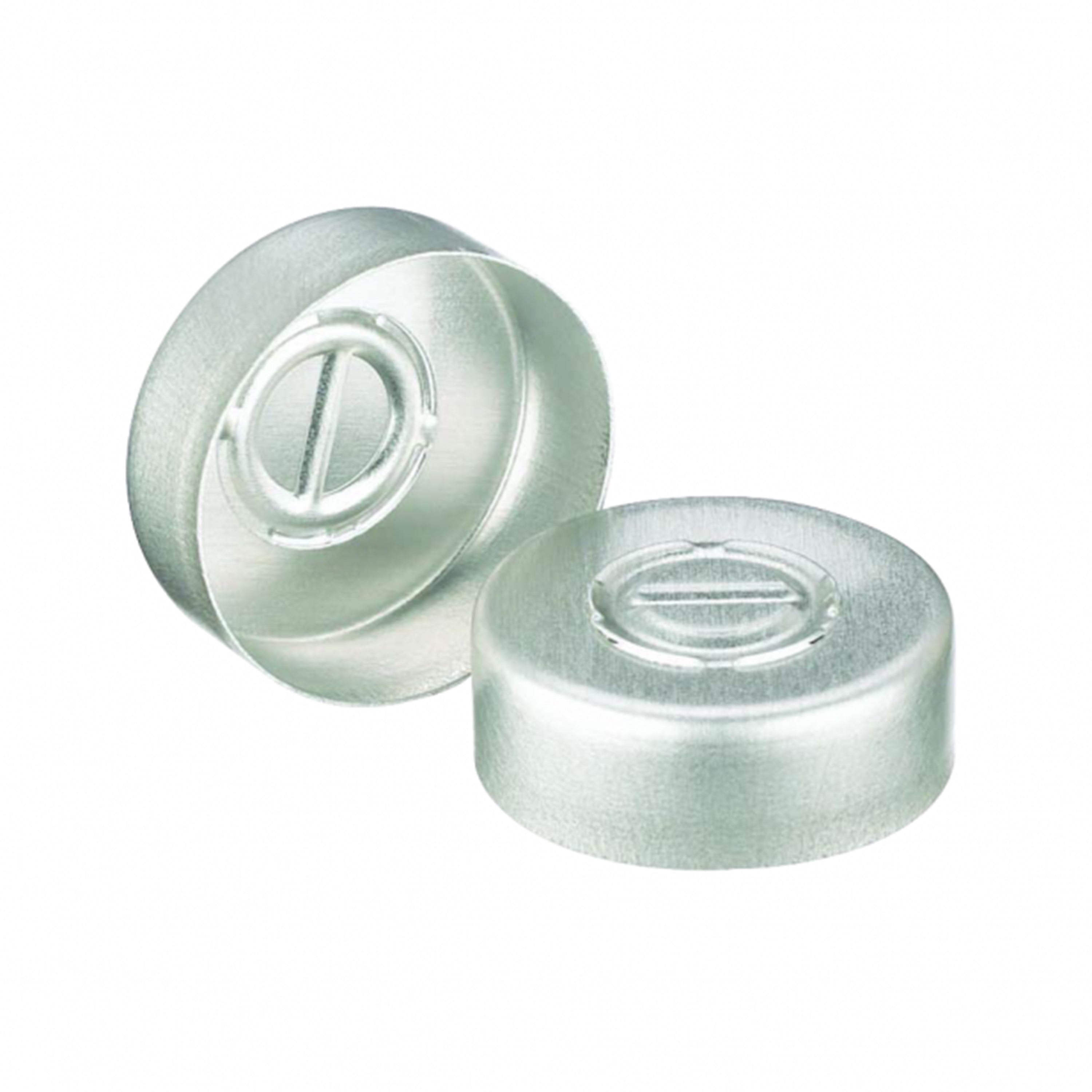 WHEATON® Unlined Aluminum Seal, 20mm, Natural, Center Disc Tear-Out