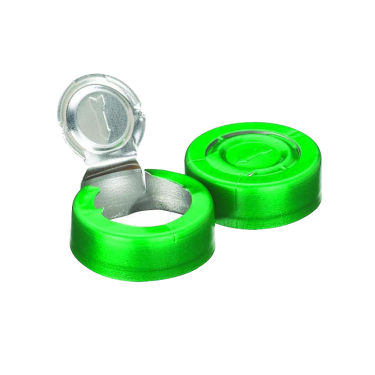 WHEATON® Unlined Aluminum Seal, 20mm, Green, Tear-Off
