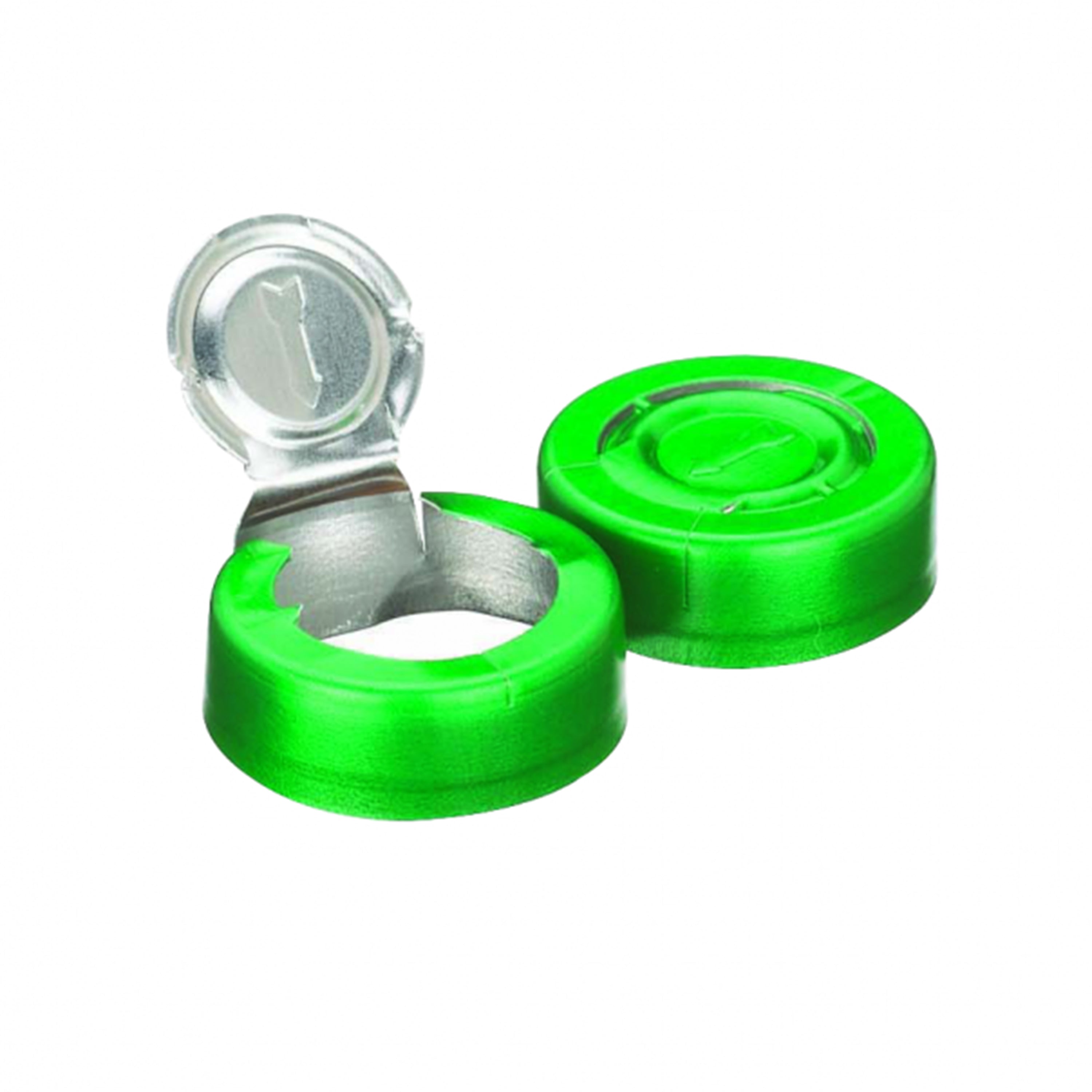 WHEATON® Unlined Aluminum Seal, 20mm, Green, Tear-Off