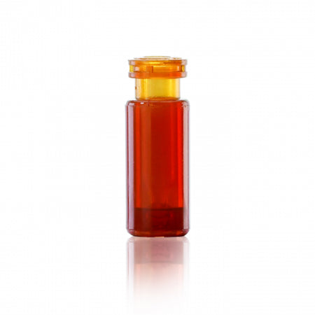 WHEATON® 12 x 32mm Plastic Vial With 0.1mL Insert, Amber Crimp Top