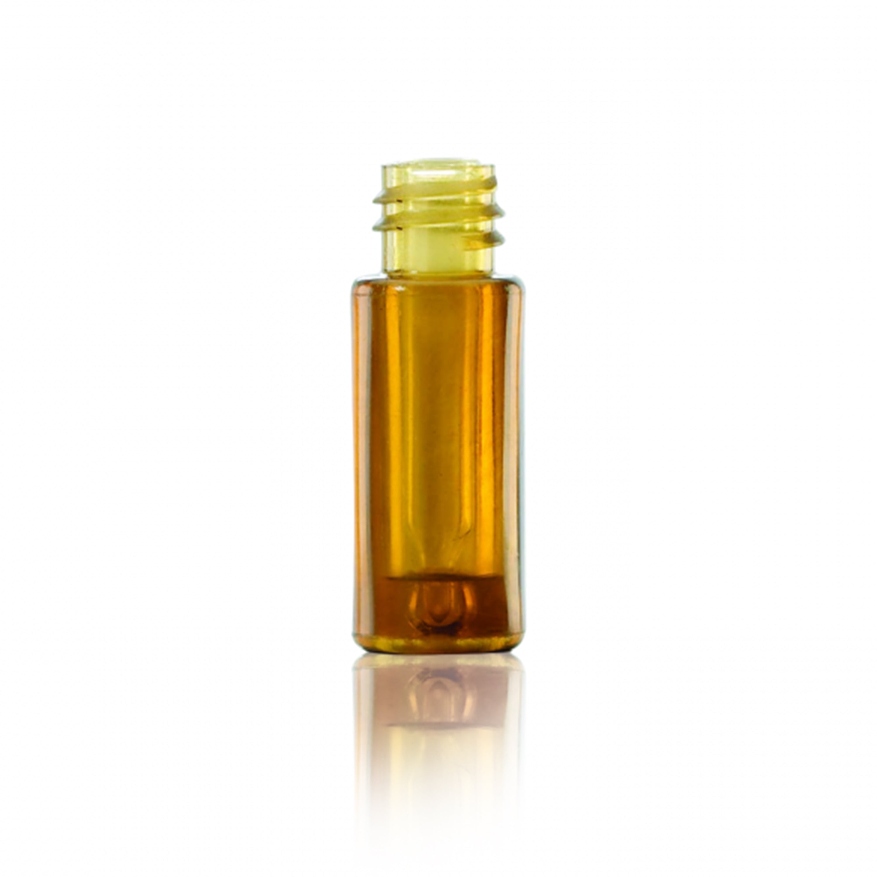 WHEATON® 12 x 32mm Plastic Vial With 0.1mL Insert, Amber Vial, Amber Screw Thread