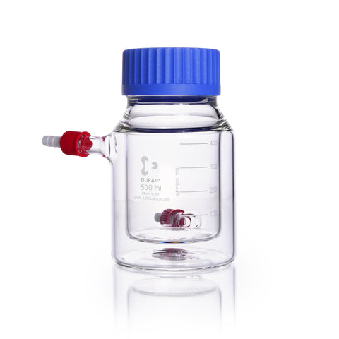 DURAN® GLS 80® Laboratory Bottle, Double Walled (Jacketed), Wide Mouth, Clear - Bio Lab Consumables - DWK Life Sciences - MSE Supplies