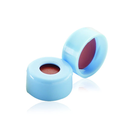 WHEATON® 11mm Snap Caps, With Red PTFE / Silicone / Red PTFE Septa, Blue Cap