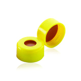 WHEATON® 11mm Snap Caps, With Red PTFE / Silicone / Red PTFE Septa, Yellow Cap