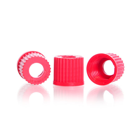 DURAN® Open Topped Screw Cap, with Central Aperture, PBT, Red - Bio Lab Consumables - DWK Life Sciences - MSE Supplies