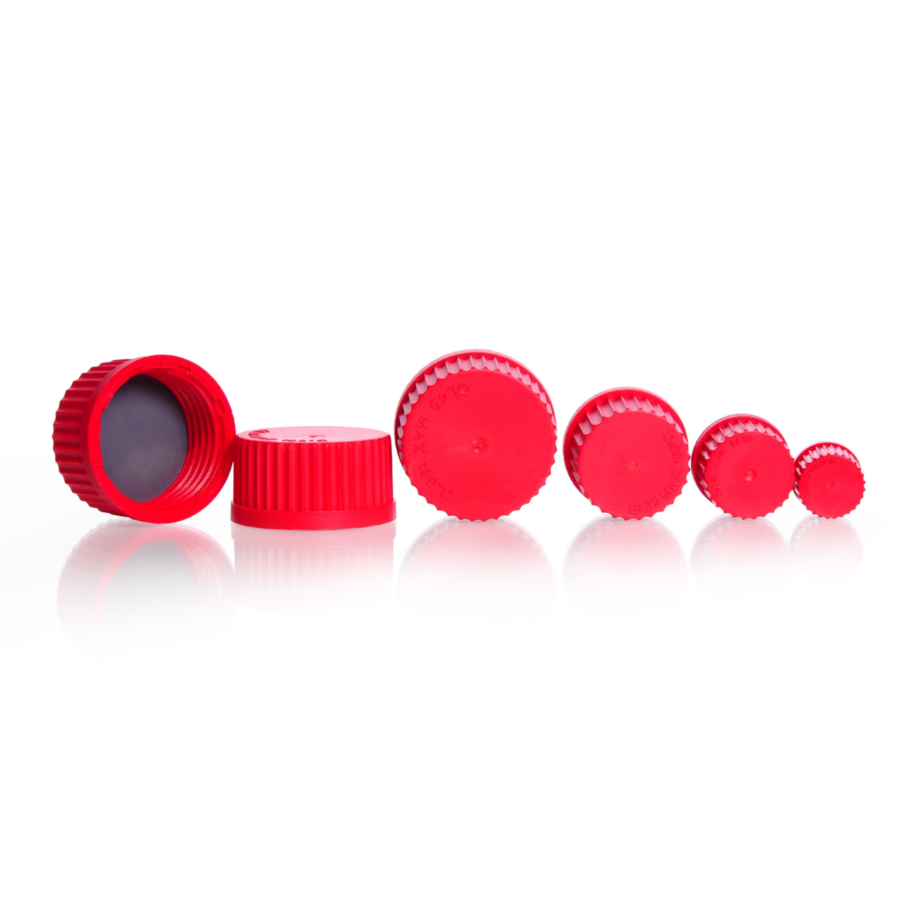 DURAN® High Temperature Screw Cap (PBT, Red), with PTFE-Coated - Bio Lab Consumables - DWK Life Sciences - MSE Supplies