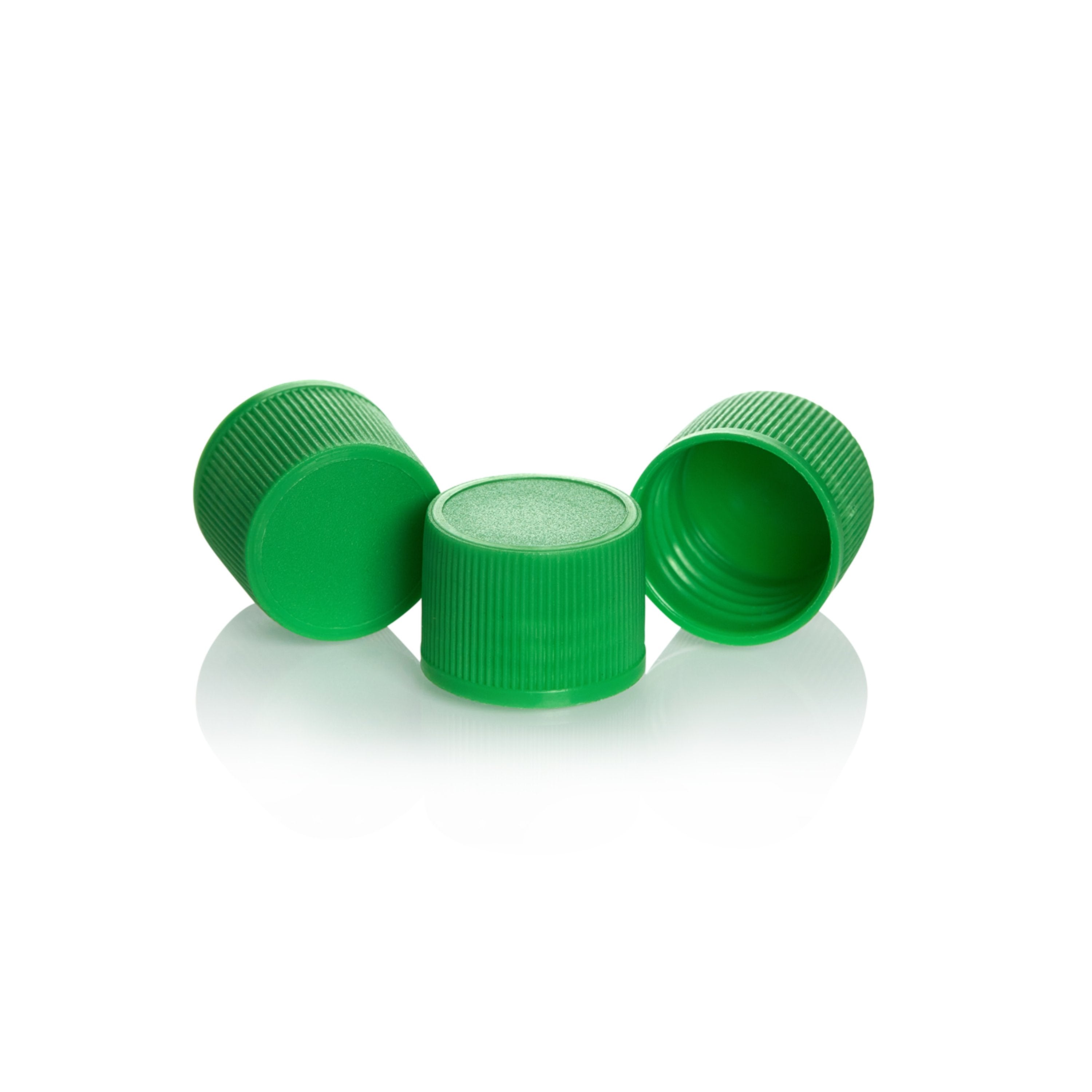 WHEATON® Cap, diagnostic, green, polypropylene, linerless, 15.5 R4