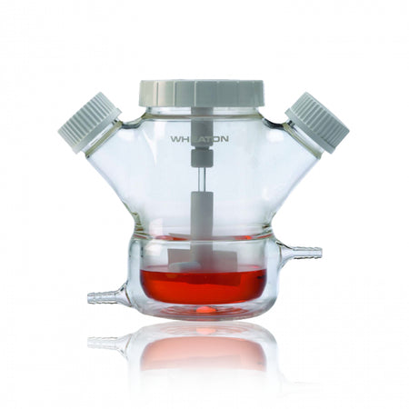 WHEATON® CELSTIR® Double Sidearm Spinner Flask, Jacketed Celstir® Spinner Flask