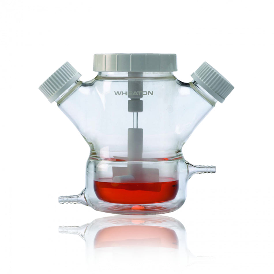 WHEATON® CELSTIR® Double Sidearm Spinner Flask, Jacketed Celstir® Spinner Flask