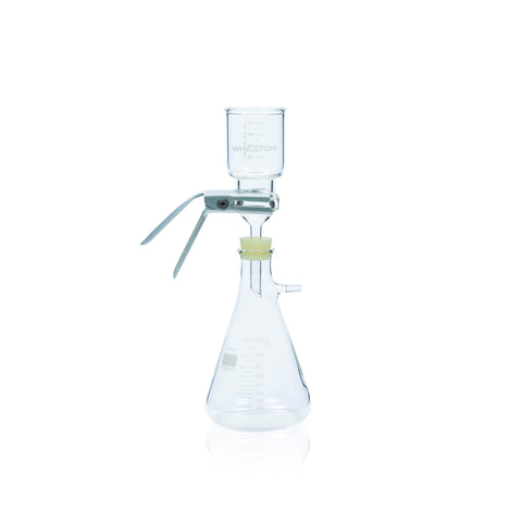 WHEATON® 47mm Filtration Assembly No 8 Stopper With Fritted Glass Support, 300mL Funnel