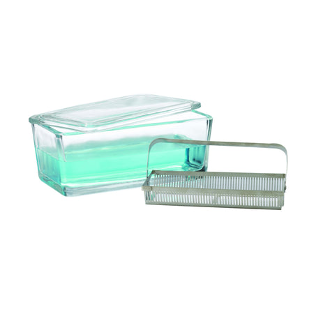 WHEATON® 50 Slide Unit Staining Dish with Stainless Steel Rack - Bio Lab Consumables - DWK Life Sciences - MSE Supplies