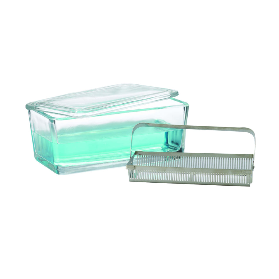 WHEATON® 50 Slide Unit Staining Dish with Stainless Steel Rack - Bio Lab Consumables - DWK Life Sciences - MSE Supplies