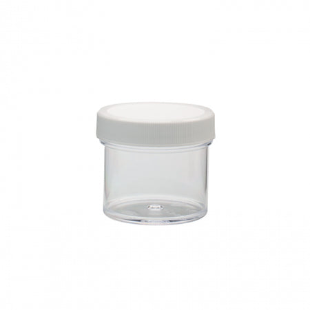 WHEATON® Clear Polystyrene Jar, PP cap with foamed PE liner, 60 mL