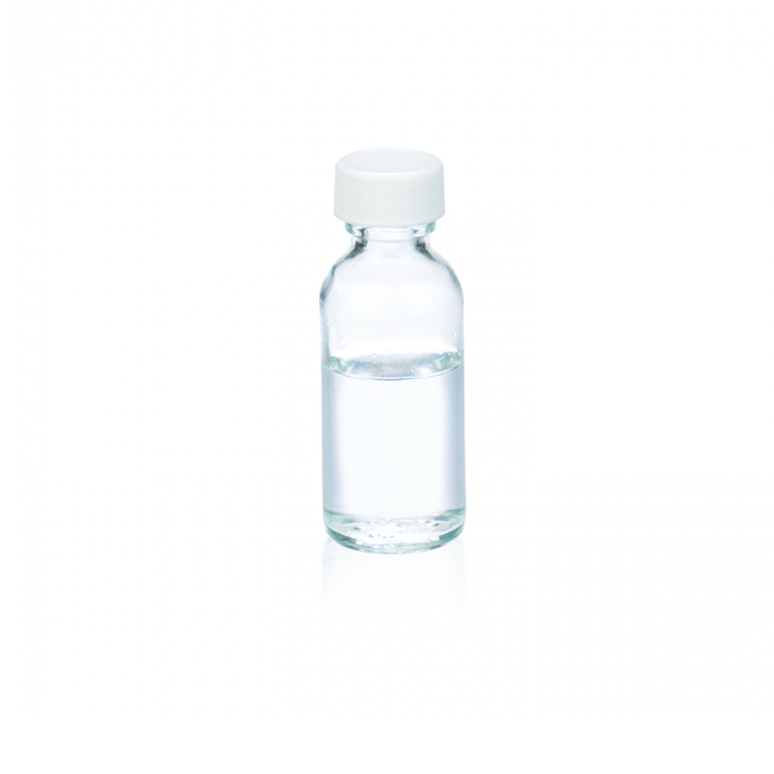 WHEATON® Boston Round Bottle, 1oz, clear, white Polypropylene, Poly-Vinyl