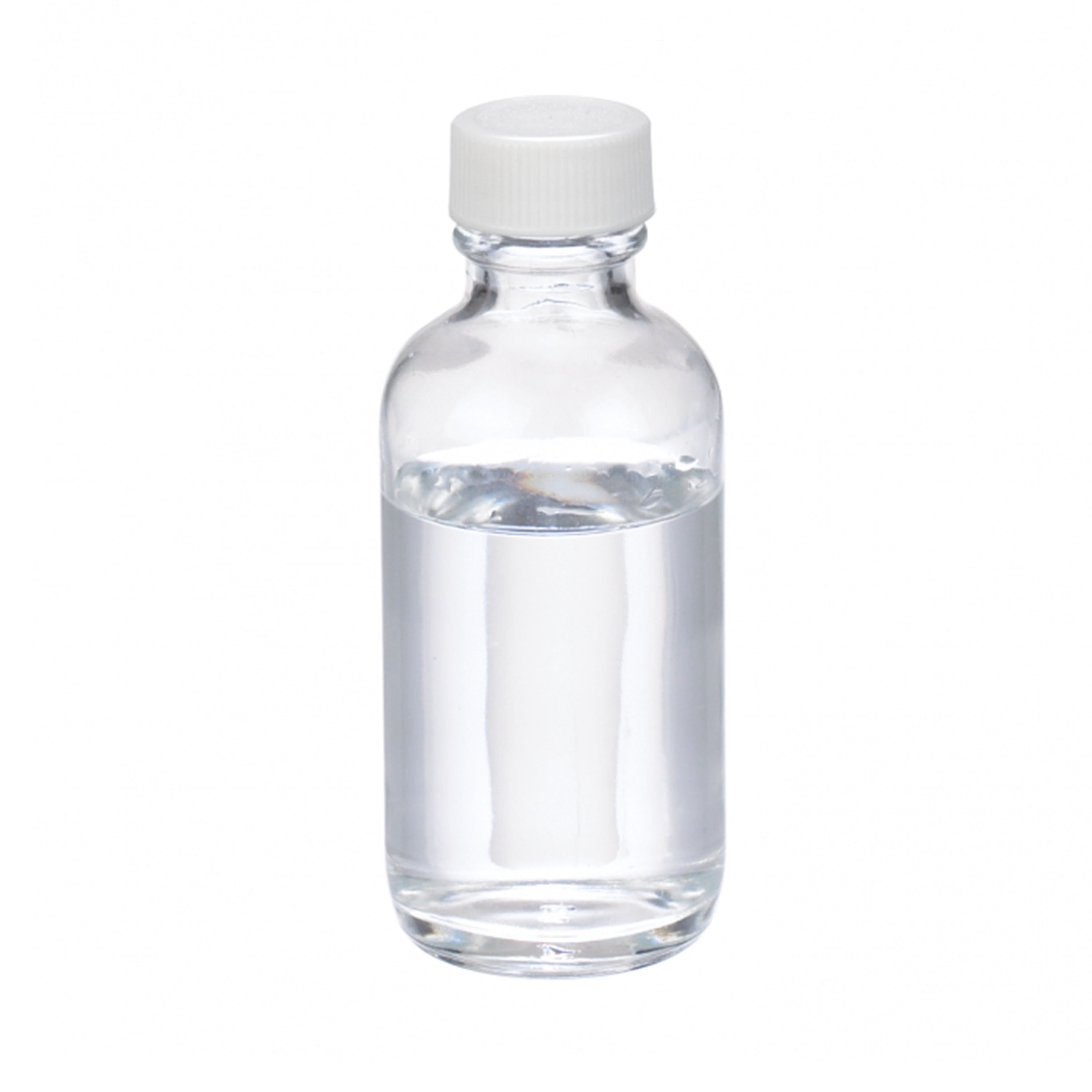 Wheaton® W216801 60mL Clear Boston Round Glass Sample Bottle with White PP Screw Cap with PVC Liner