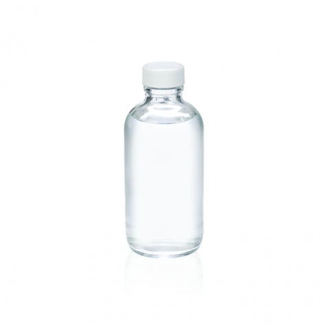 WHEATON® Boston Round Bottle, 4oz, clear, white Polypropylene, Poly-Vinyl