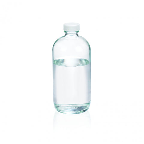 WHEATON® Boston Round Bottle, 16oz, clear, white Polypropylene, Poly-Vinyl