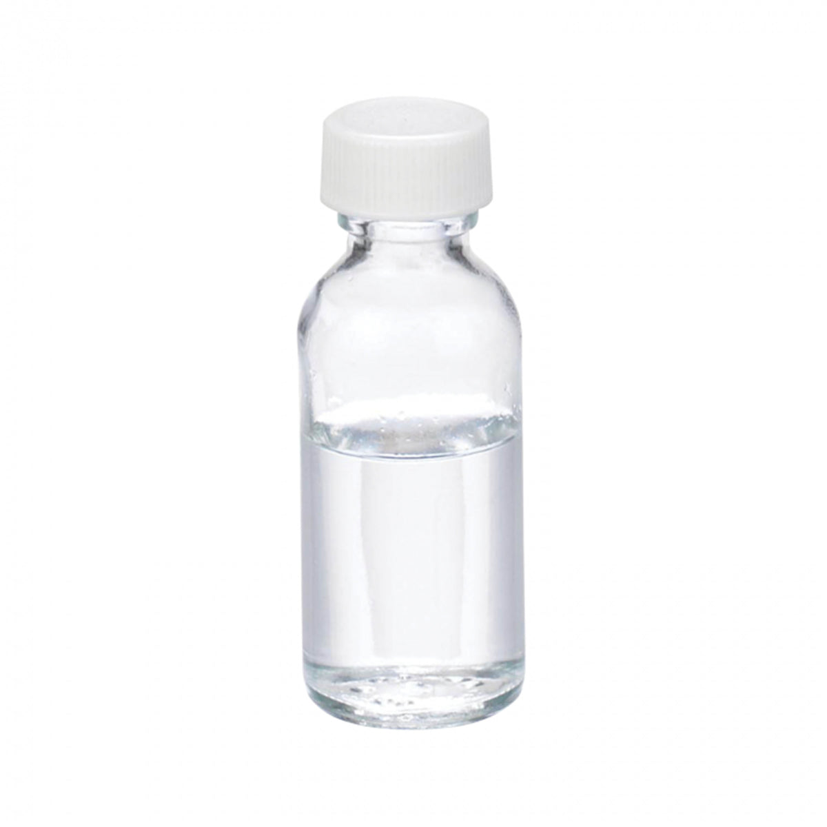WHEATON® Boston Round Bottle, 1oz, clear, white Polypropylene, PTFE faced foamed Polyethylene